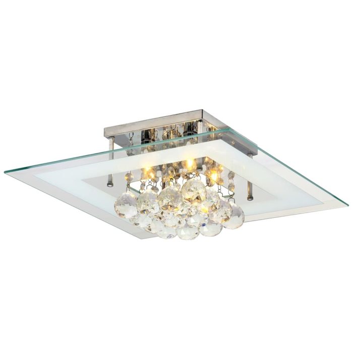 Plafon de Cristal Roma Quadrado Branco – Startec