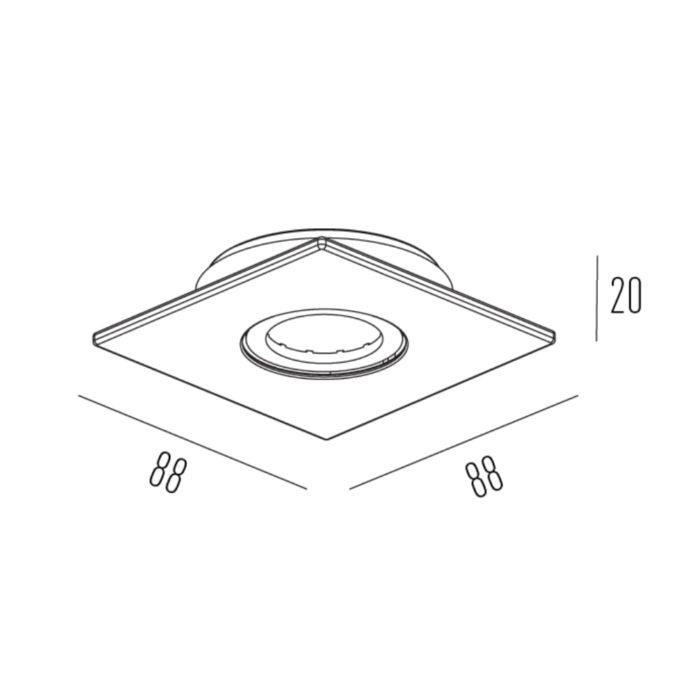 Spot Face Plana Embutir Quadradomini Dicroica Branco – Interlight