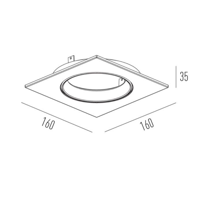 Spot Face Plana Embutir Quadrado Ar111 Branco – Interlight