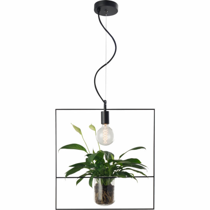 Pendente Aço Nature Quadrado Preto Fosco – Avant