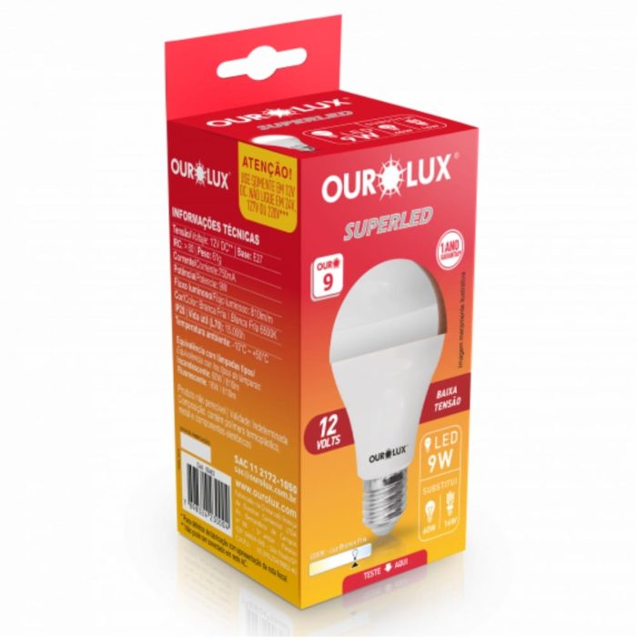 Lâmpada Superled Ouro 60 9w 12 Volts 6500k – Ourolux