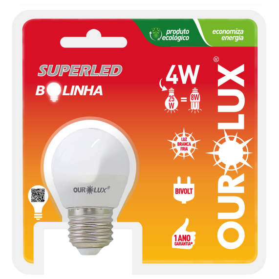 Lampada Superled S30 Colors 4w Bolinha Bivolt 6500k Ourolux