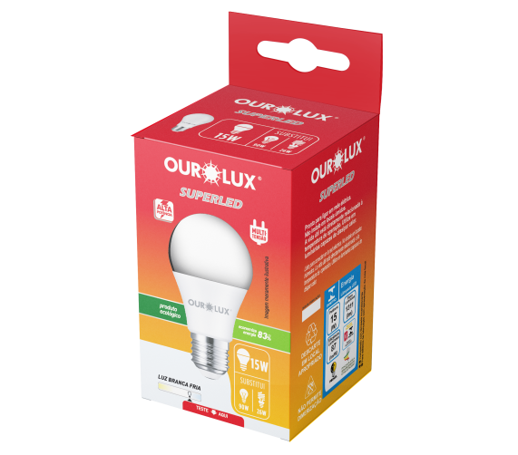 Lampada Superled Alta Potencia 15w Bivolt 6500k Ourolux